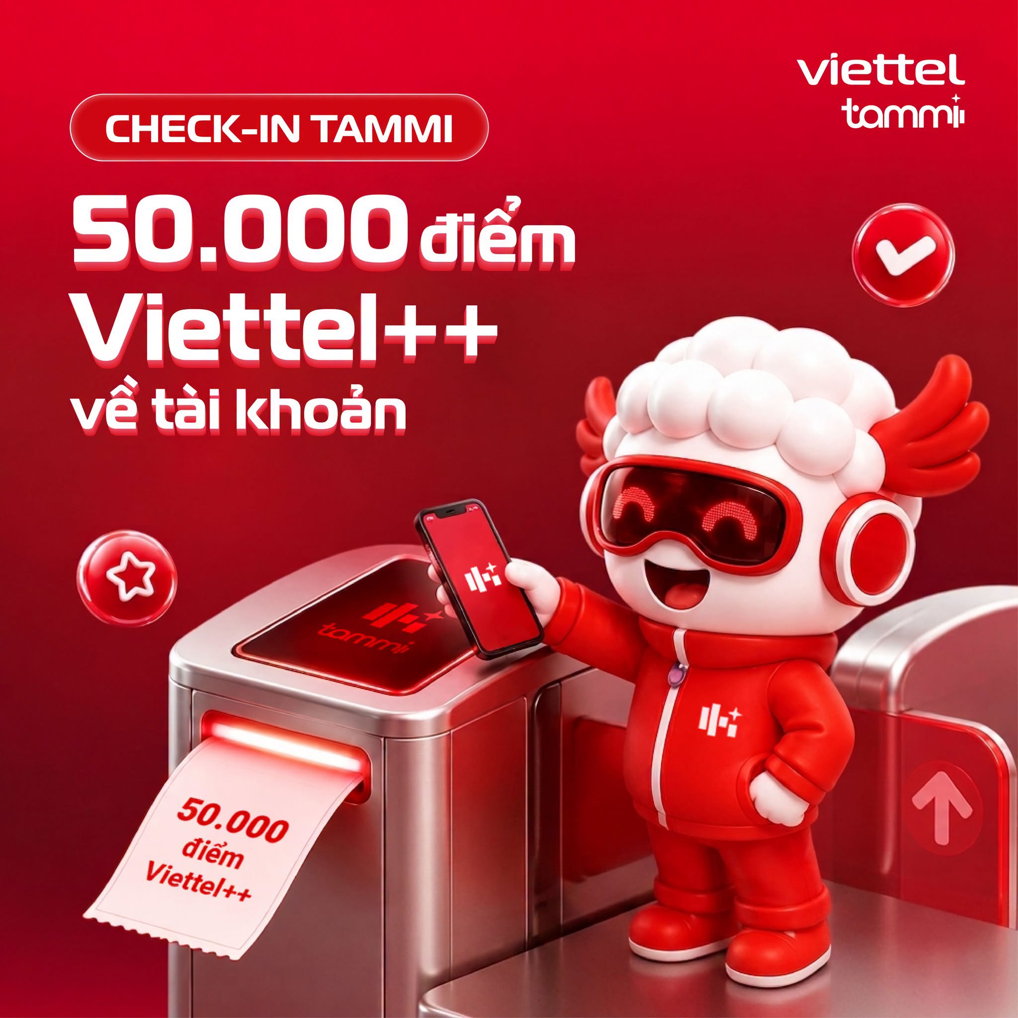 Cách kiểm tra ưu đãi 50.000 điểm Viettel++ trên ứng dụng Viettel Tammi
